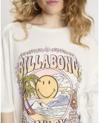 T-Shirt 100% Coton Bio Smiley blanc/multicolore