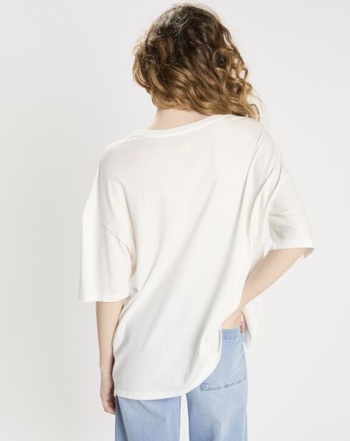 T-Shirt 100% Coton Bio Smiley blanc/multicolore