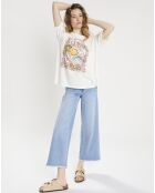 T-Shirt 100% Coton Bio Smiley blanc/multicolore