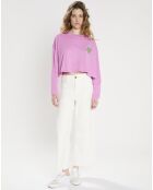 Sweat  cropped Boyfriend rose