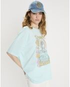 T-Shirt oversize Day Dream Away bleu clair