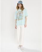 T-Shirt oversize Day Dream Away bleu clair