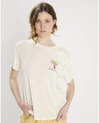 T-Shirt Vase Fleurs écru