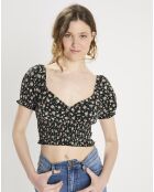 Top croppeds Love Song taille smockée multicolore