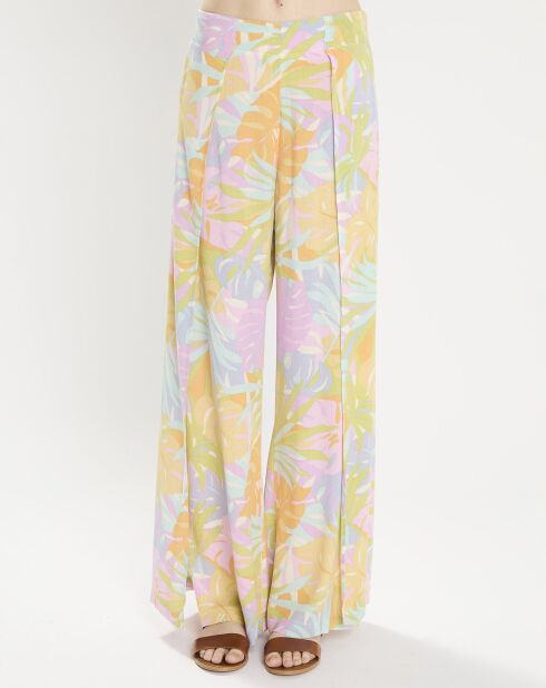 Pantalon ouvert fluide imprimé multicolore