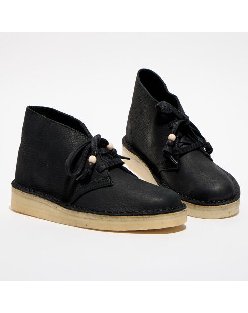 Desert boots en Velours de Cuir Coal noires