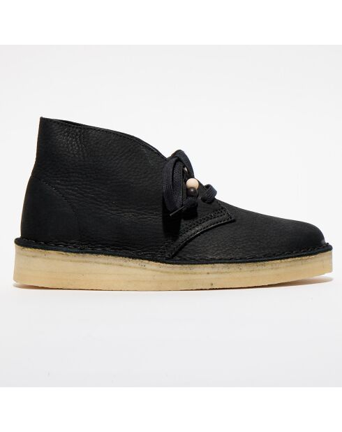 Desert boots en Velours de Cuir Coal noires