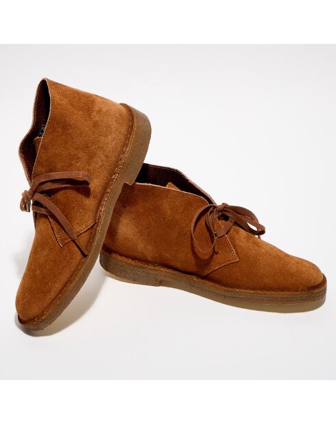 Desert boots en Velours de Cuir cognac