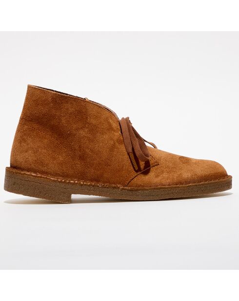 Desert boots en Velours de Cuir cognac