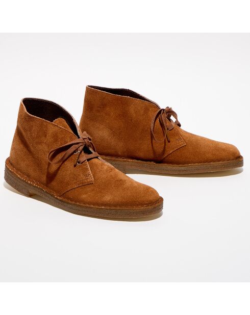 Desert boots en Velours de Cuir cognac