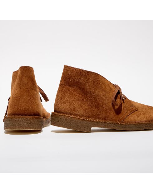 Desert boots en Velours de Cuir cognac