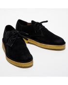 Derbies en Velours de Cuir Desert Khan noires