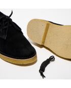 Derbies en Velours de Cuir Desert Khan noires