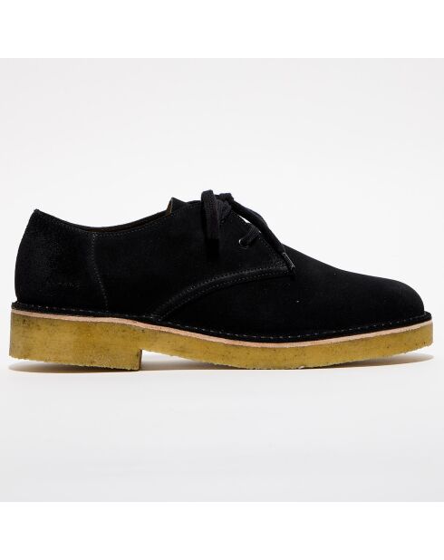 Derbies en Velours de Cuir Desert Khan noires