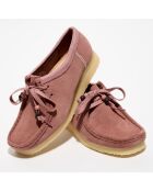 Derbies en Velours de Cuir Wallabee vieux rose