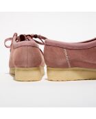 Derbies en Velours de Cuir Wallabee vieux rose