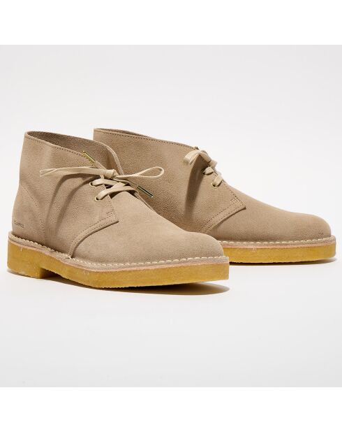 Desert boots en Velours de Cuir sable