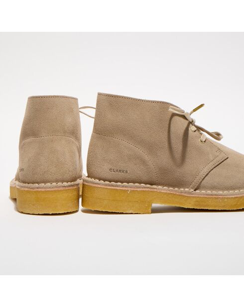 Desert boots en Velours de Cuir sable