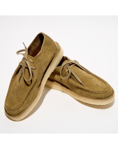 Derbies en Velours de Cuir Desert Nomad kaki