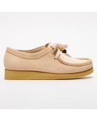 Derbies en Velours de Cuir Wallabee beige/écru