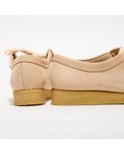 Derbies en Velours de Cuir Wallabee beige/écru