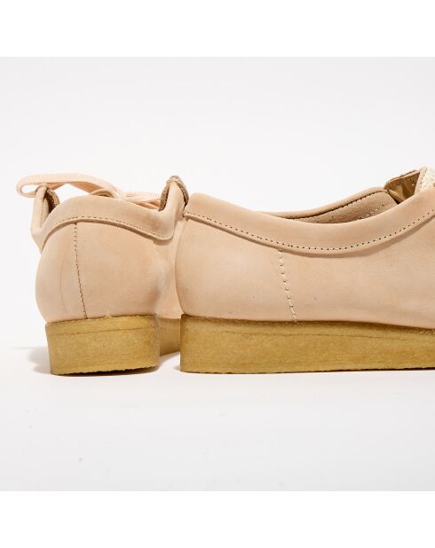 Derbies en Velours de Cuir Wallabee beige/écru