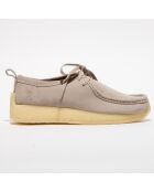 Derbies en Velours de Cuir Rossendale gris clair