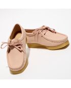 Derbies en Velours de Cuir Wallabee rose clair