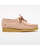 Derbies en Velours de Cuir Wallabee rose clair