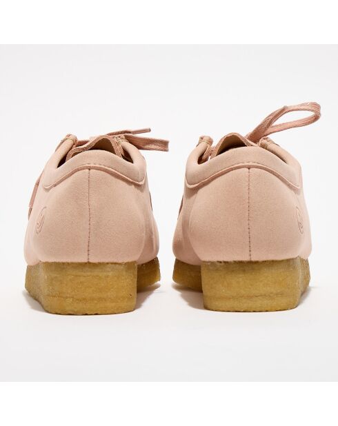 Derbies en Velours de Cuir Wallabee rose clair