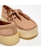 Derbies en Velours de Cuir Wallabee Cup caramel