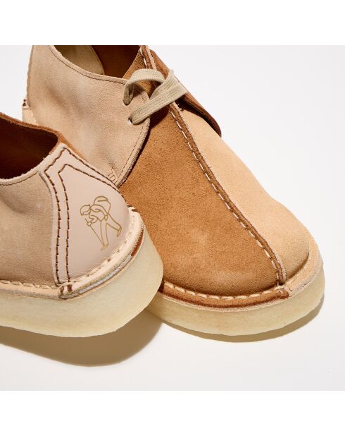 Derbies en Velours de Cuir Desert Trek marron/beige