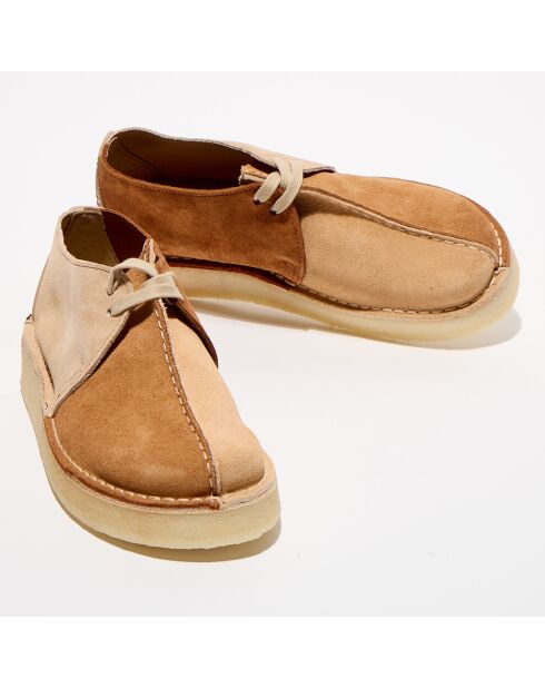 Derbies en Velours de Cuir Desert Trek marron/beige