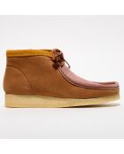 Boots en Velours de Cuir Wallabee marron/rose