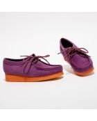 Derbies en Velours de Cuir Wallabee violettes