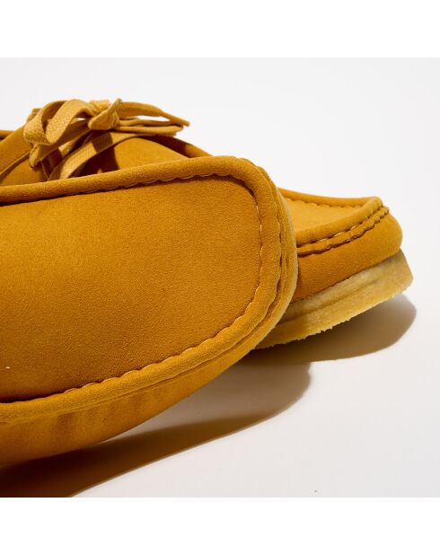 Derbies en Velours de Cuir Wallabee jaune moutarde