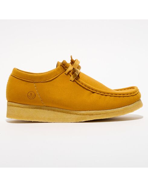 Derbies en Velours de Cuir Wallabee jaune moutarde