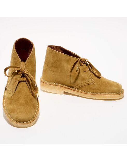Desert boots en Velours de Cuir cognac
