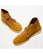 Desert boots en Velours de Cuir camel