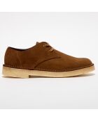 Derbies en Velours de Cuir Desert Khan marron