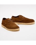 Derbies en Velours de Cuir Desert Khan marron