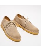 Derbies en Velours de Cuir Desert Khan sable