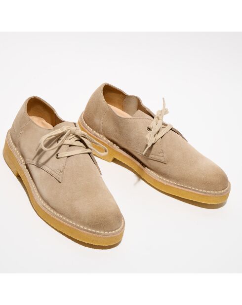 Derbies en Velours de Cuir Desert Khan sable