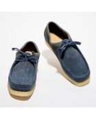 Derbies en Velours de Cuir Wallabee bleues