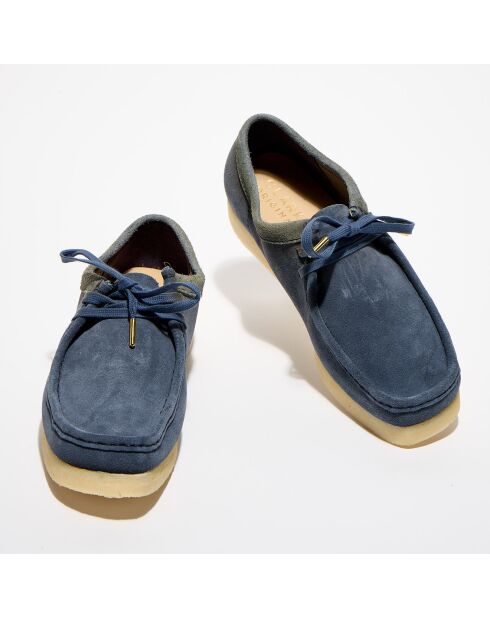 Derbies en Velours de Cuir Wallabee bleues