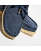 Derbies en Velours de Cuir Wallabee bleues