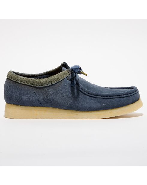 Derbies en Velours de Cuir Wallabee bleues