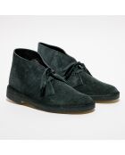 Desert boots en Velours de Cuir vert foncé