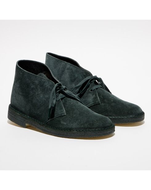 Desert boots en Velours de Cuir vert foncé