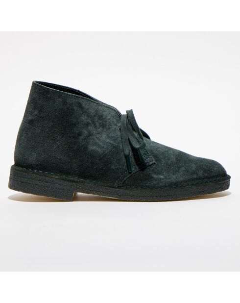 Desert boots en Velours de Cuir vert foncé